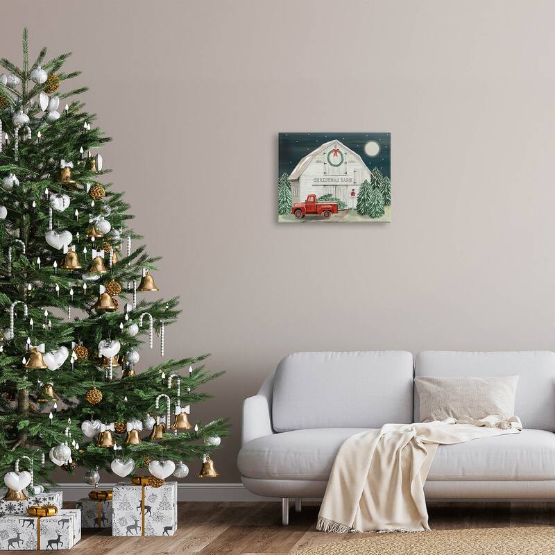 Stupell Nighttime Christmas Barn Farm Canvas Wall Art by Cindy Jacobs