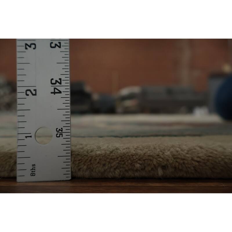 Hand Knotted Oriental 100% Wool Carpet Traditional Floral Beige & Ivories Art Deco Area Rug - 18' 2'' X 9' 11''