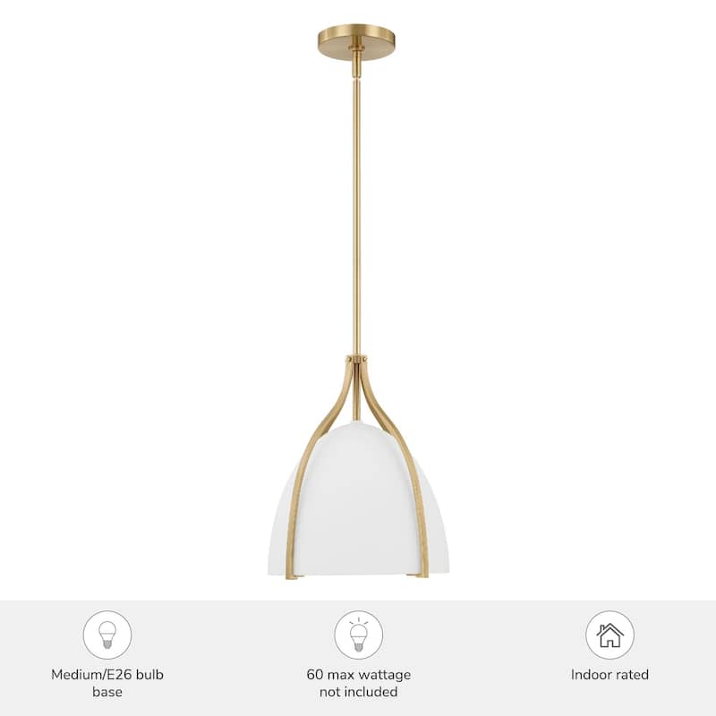 Hunter Arcelia 1-Light 12" Pendant - Modern, Contemporary, Transitional - Kitchen, Island, Dining Room, Entry.