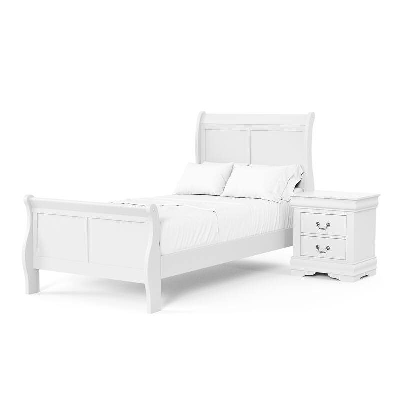 Furniture of America Mayday Modern Solid Wood 2-Piece Sleigh Bedroom Set