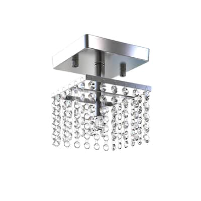 Chrome 1-light Draping Crystal Cube Chandelier