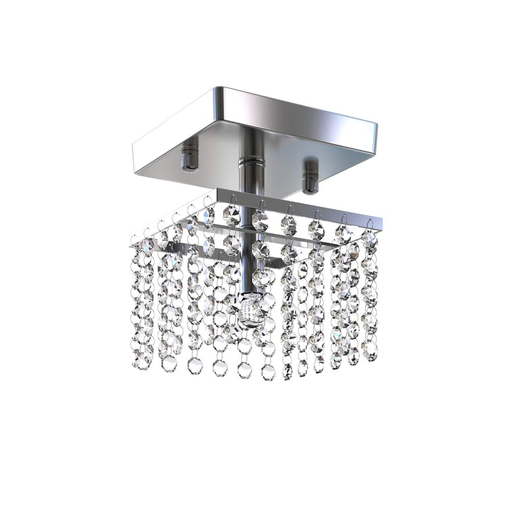 Chrome 1-light Draping Crystal Cube Chandelier