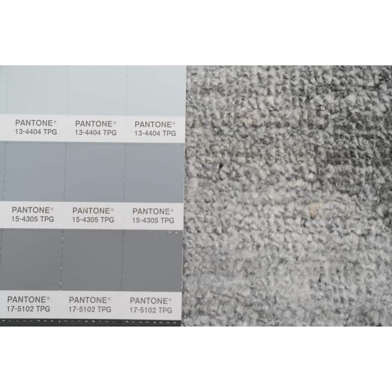Hand Knotted Oriental Viscose Silk Carpet Tribal Animal Pictorial Greys & Charcoal Gabbeh Area Rug - 11' 8'' X 7' 4''