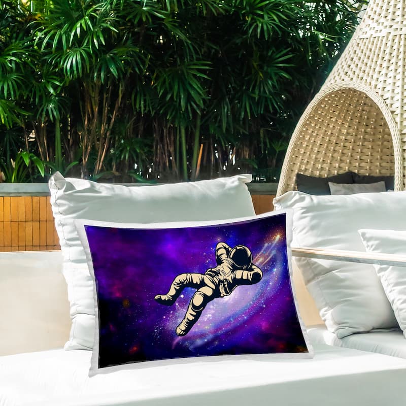 Stupell Astronaut Floating in Galaxy Printed Outdoor Throw Pillow Design by Jesse Keith