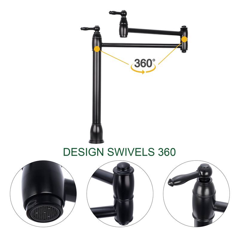 Copper Deck-Mounted Pot Filler Faucet