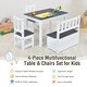 preview thumbnail 18 of 22, Costway 4 PCS Kids Wooden Activity Table & Chairs Set w/Storage Bench - See Details