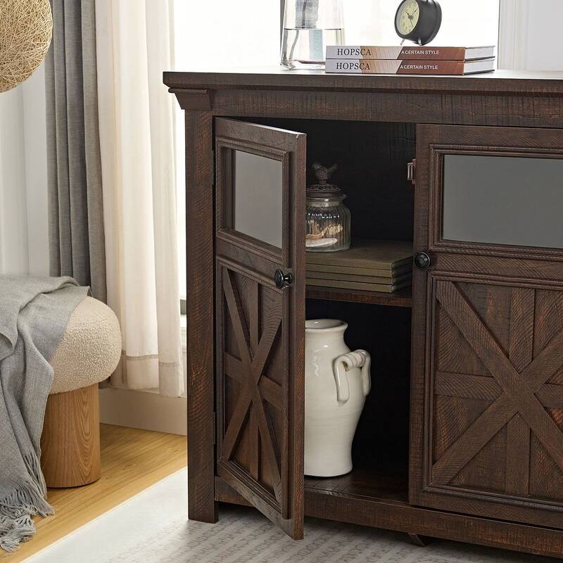 38" Bar Cabinet Large Buffet Sideboard Wine Cabinets with 2 Doors