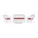 preview thumbnail 27 of 39, Portside Coastal White Outdoor Wicker Seating Set (4-Piece)