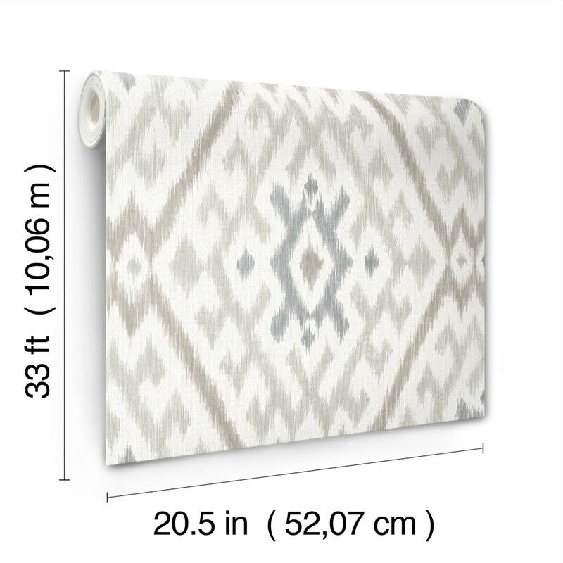 A-Street Prints Solola Stone Ikat Wallpaper