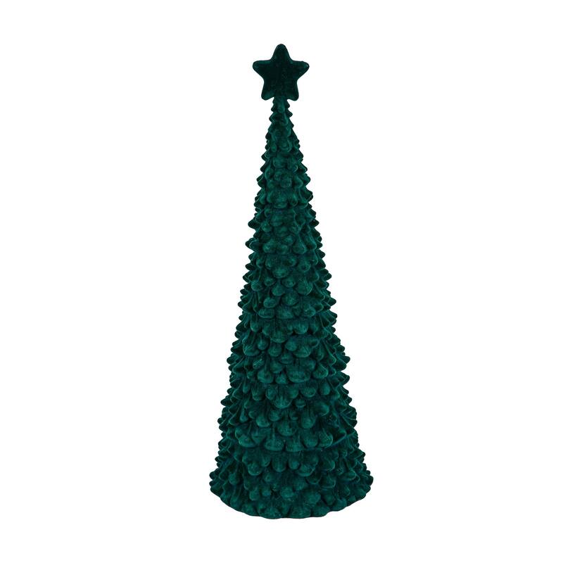 13 in. Lighted Flocked Tree with Star Set - 13 in
