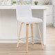 preview thumbnail 36 of 78, Skara Mid-Century Swivel Counter Stool, Upholstered Counter Height Chair with Bentwood Legs Single - White Faux Leather & Oak