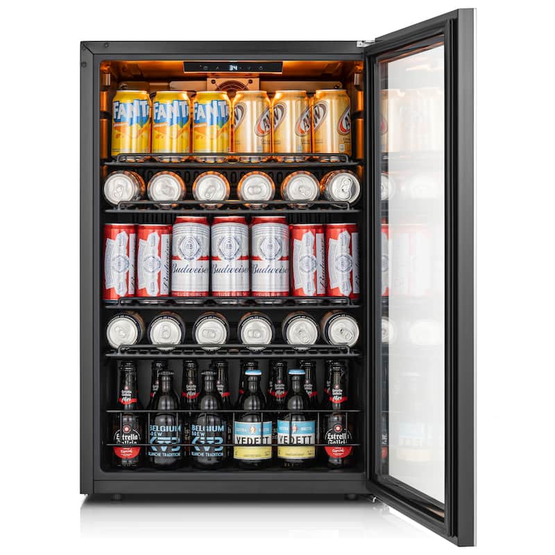 Ca'Lefort 21.7 in. W Single Zone 155-Cans Beverage Cooler Freestanding Refrigerator Glass Door