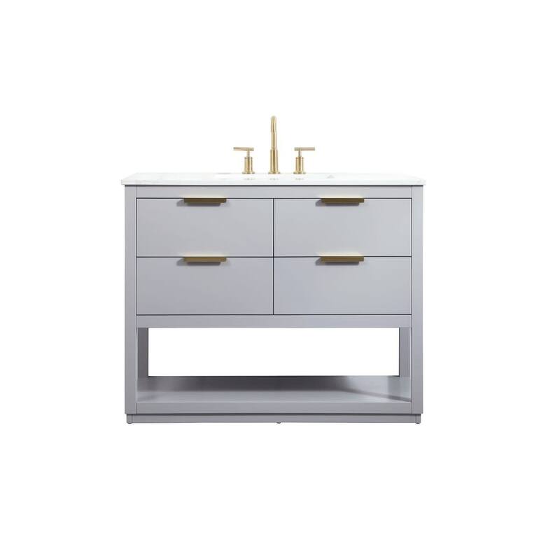 Elegant Lighting VF19242 Larkin 42" Free Standing Single Basin Vanity - Grey - Painted