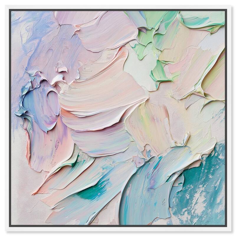 Flowing Mousse I Canvas by Art Remedy - 16" x 16" - White