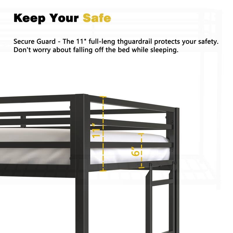 Versatile Twin Loft Bed with Integrated Desk and Safety Features for All Ages