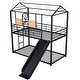 preview thumbnail 7 of 26, Roomfitters Twin Over Twin Metal Bunk Bed, House Bed Frame with Slide, Modern Space-Saving Design for Bedroom