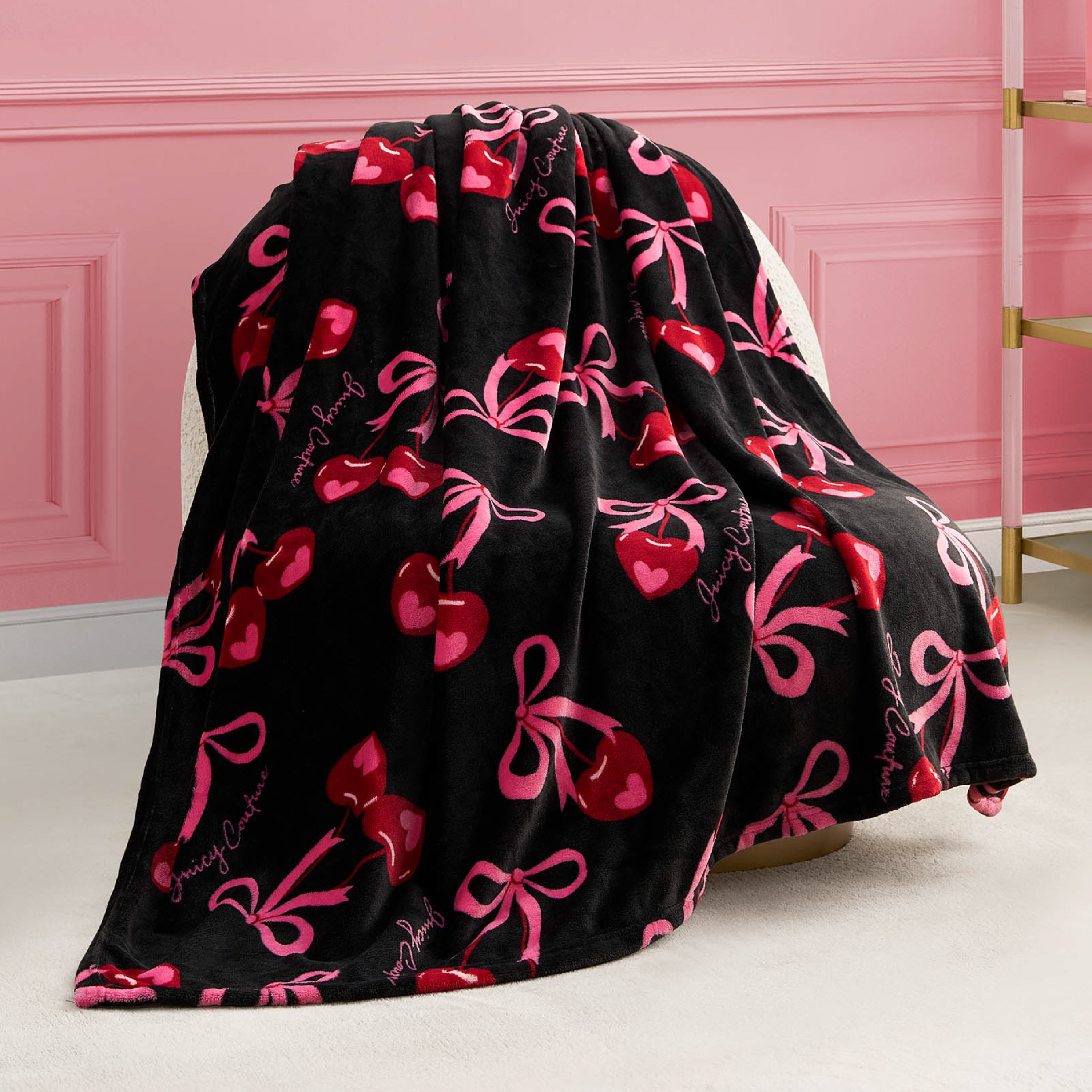 Juicy Couture Printed Plush Throw Blankets
