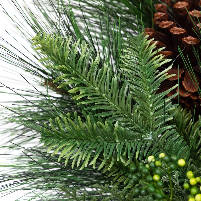 Long Needle Pine Berries and Pinecone Artificial Christmas Wreath - 26" - Unlit