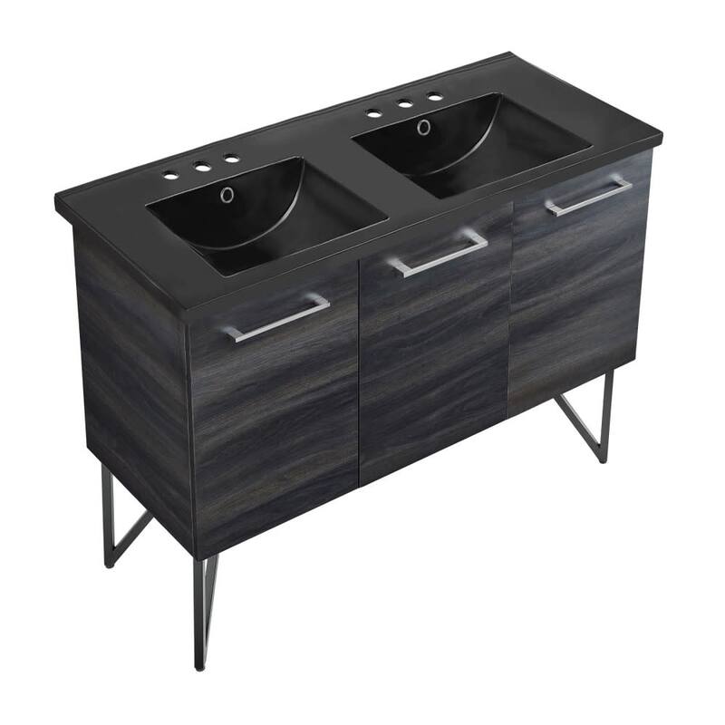Swiss Madison SM-BV224D-3MB Annecy 48" Free Standing Double Basin