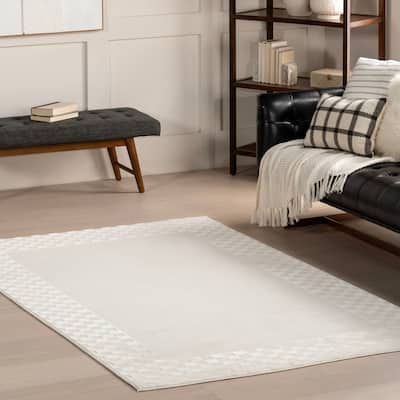 Nuloom Kalina High-Low Checkered Bordered Area Rug