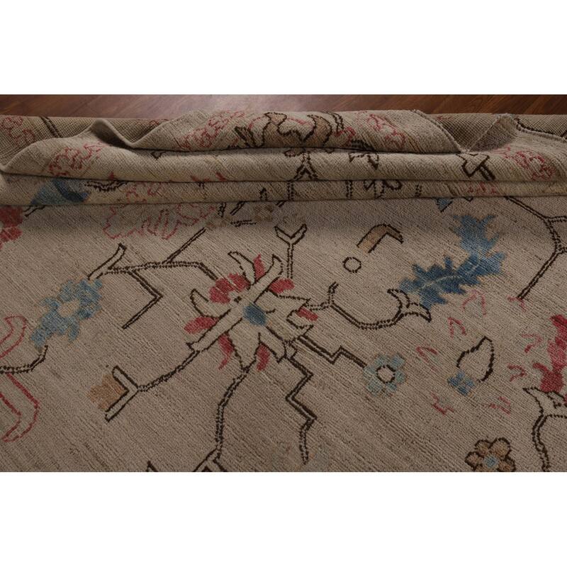 Vegetable Dye Oushak Oriental Large Area Rug Handmade Wool Carpet - 9'11"x 13'10"