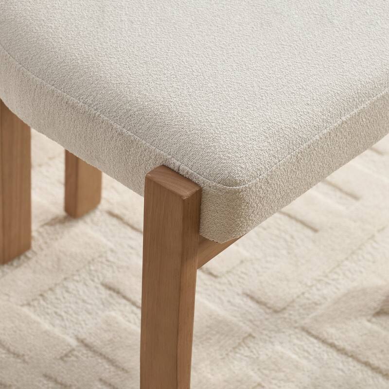 Modern Upholstered Rubberwood Dining Chairs (Set of 2)