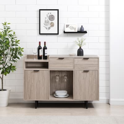 Middlebrook Modern Bar Cabinet with Bottle and Stemware Storage