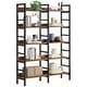 preview thumbnail 9 of 8, Bookshelf 5-Tier, Open Etagere Bookcase, Double Wide Freestanding Bookshelves for Storage and Display, Rustic Brown