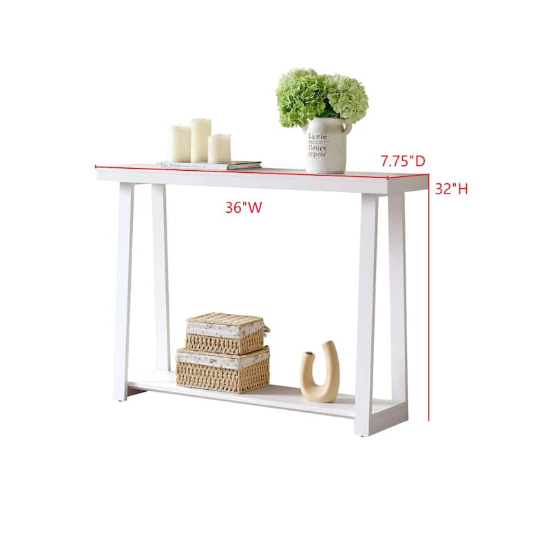 Emma Collection Wood 36" Modern Console Table with Shelf