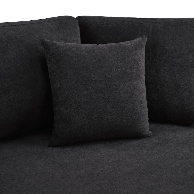 Christopher Knight Home - Xanthippe 3 Seater Upholstered Curved Design Sofa with Throw Pillow