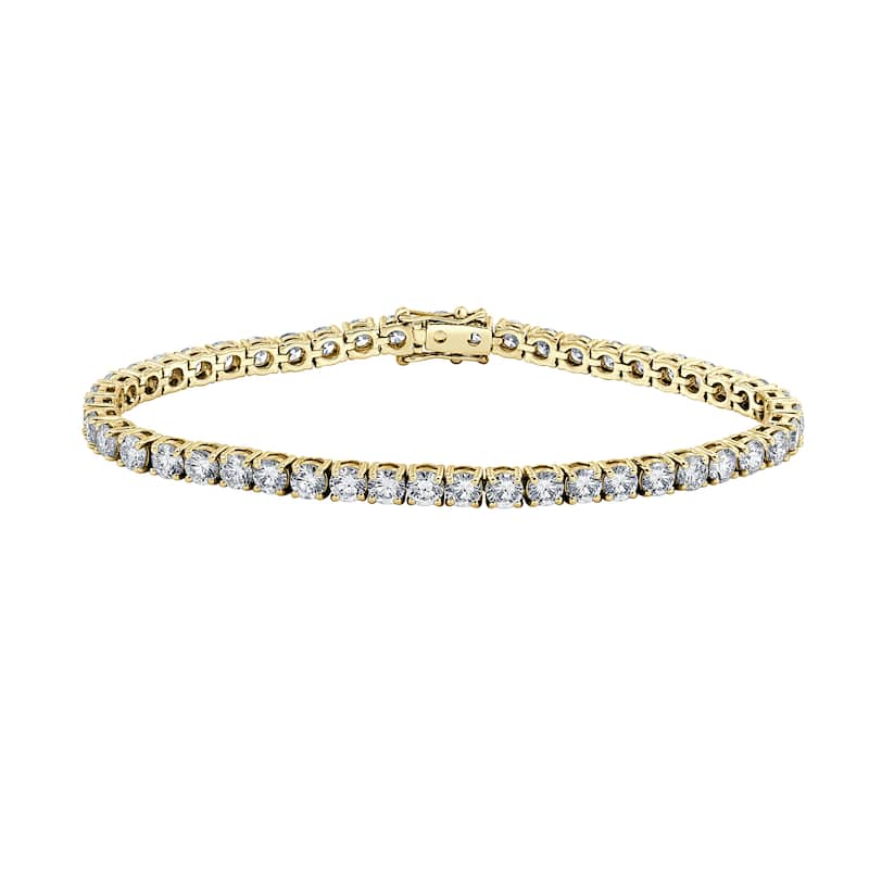 Auriya 14K Gold Lab Grown Round Diamond Tennis Bracelet 2.00 to 20.00 ct. tw. (E-F VS) - Yellow - 2.00 ct. tw.