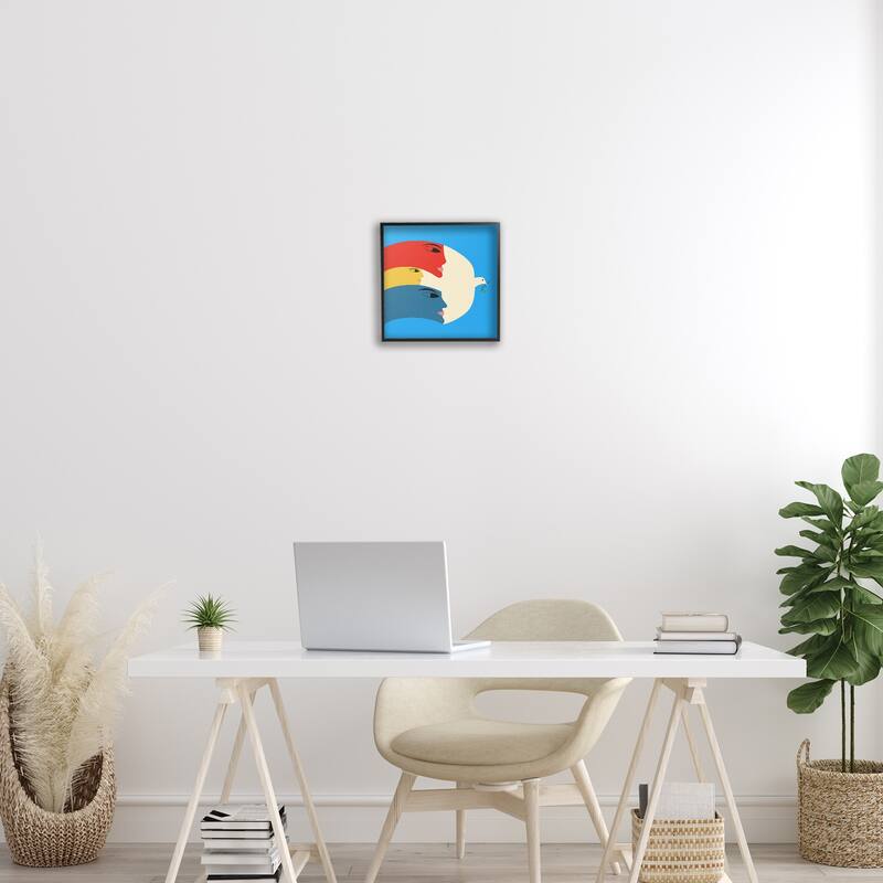 Stupell Peaceful Dove with Faces Framed Giclee Art Design By Carrie Cantwell
