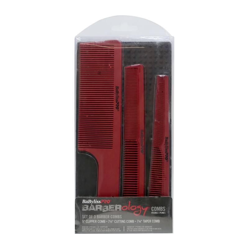 Babyliss Pro Barberology Industrial Barber Apron + Barberology Comb Set - Red + 10oz Spray Bottle
