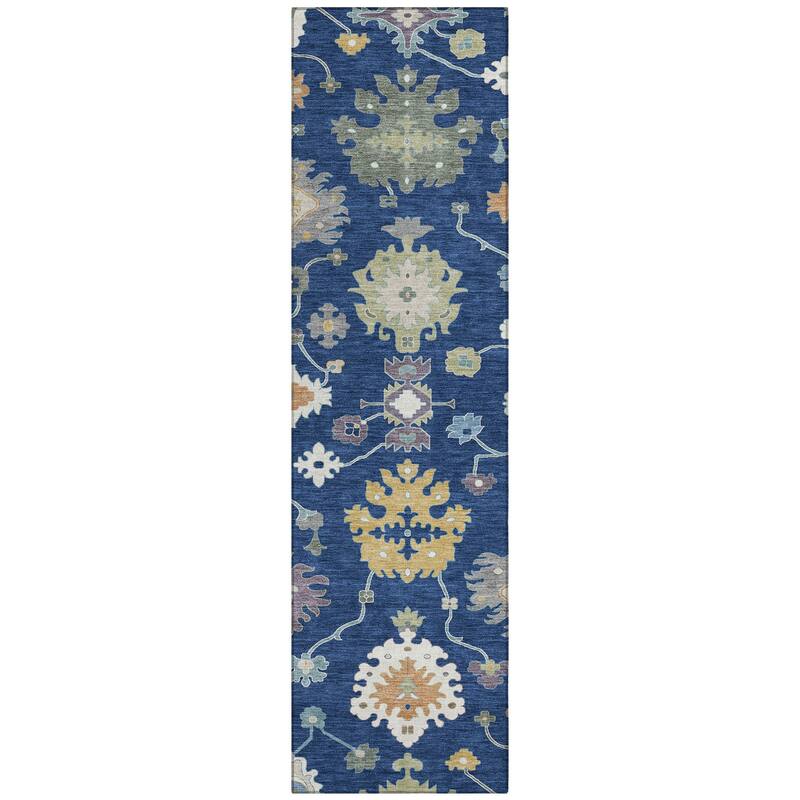 Machine Washable Indoor/ Outdoor Traditonal Delhi Chantille Rug