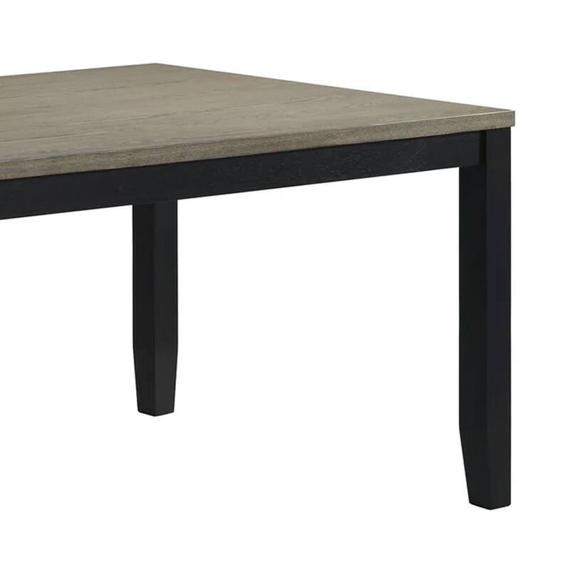 Emoi Dining Table, 71 Inch Rectangular Gray Oak Wood Top, Black Legs - Gray Oak, Black