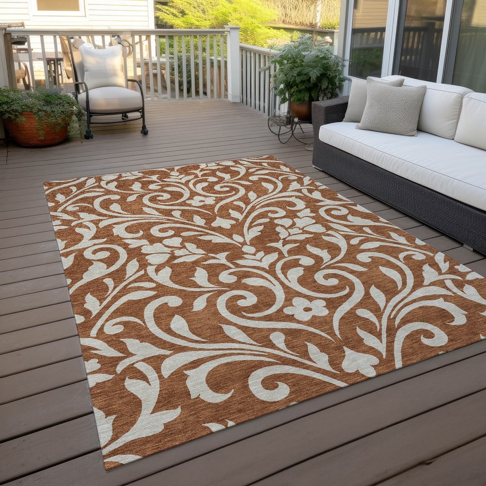 Machine Washable Indoor/ Outdoor Chantille Traditional Elegant Rug