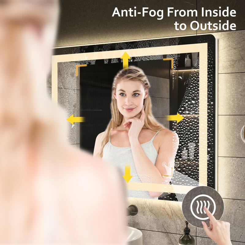 QuivaraView Frameless Front and Back LED lighted Vanity Mirror