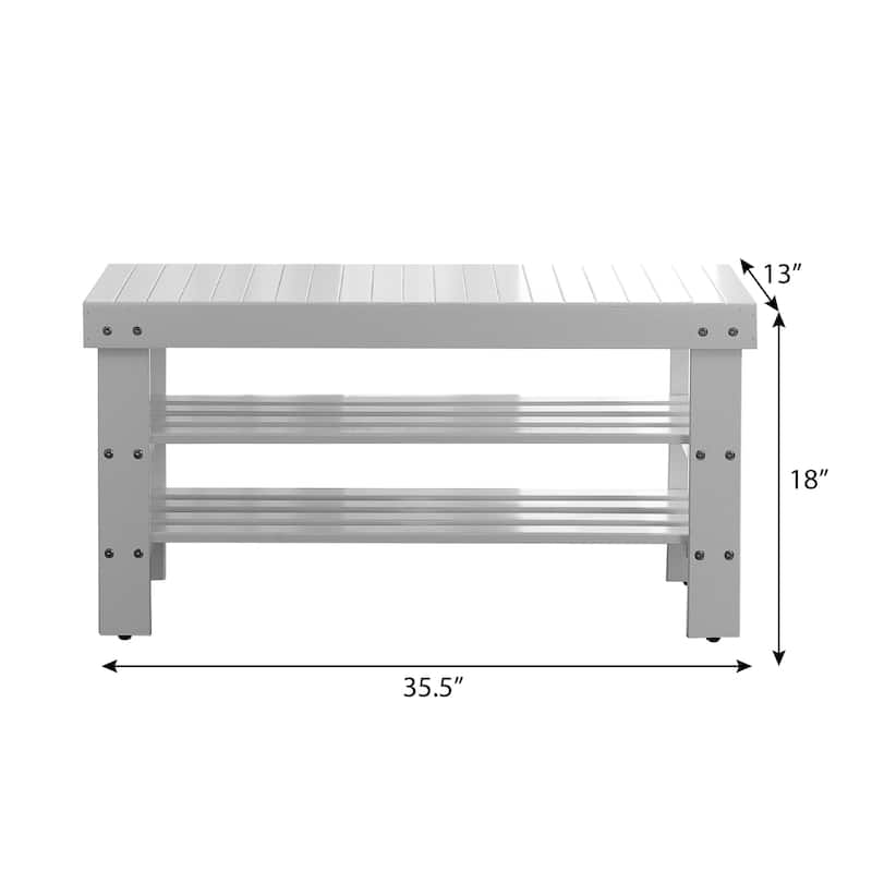 The Gray Barn Waggoner Solid Wood Shoe Bench