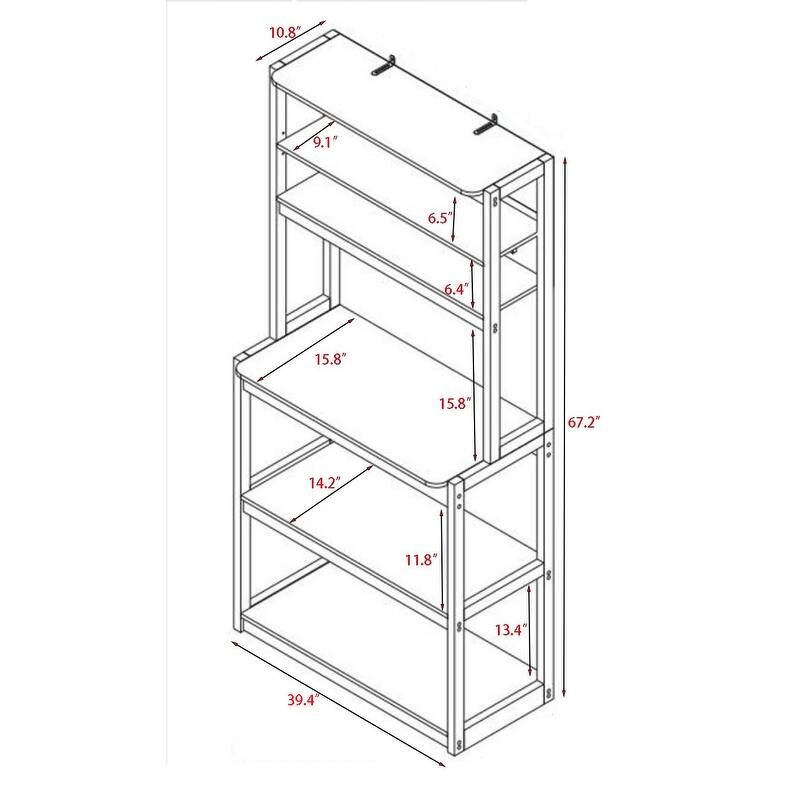 39.37" 5-Tier Bakers Rack for Kitchen with Storage, Coffee Bar, Kitchen Shelves, Microwave Stand