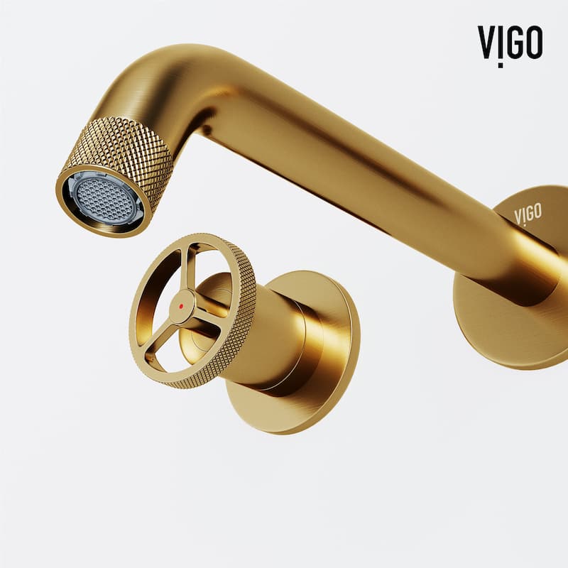 Vigo VG05007 Cass 1.2 GPM 3" H Double Handle Wall Mounted Widespread