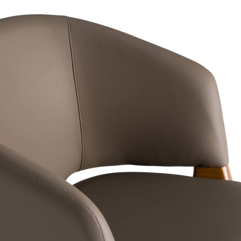 Modrest Baskin Brown and Walnut Arm Dining Chair