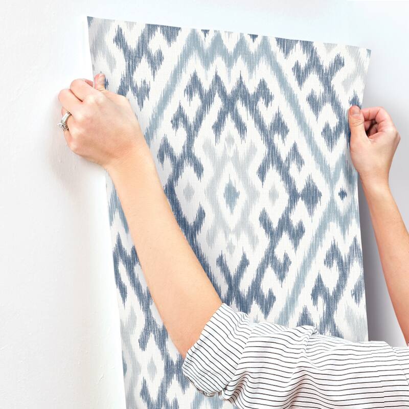 A-Street Prints Solola Blue Ikat Wallpaper