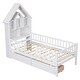 preview thumbnail 17 of 16, Pine Wood Twin Bed with House-Shaped Headboard, Fence Guardrails, and Drawers