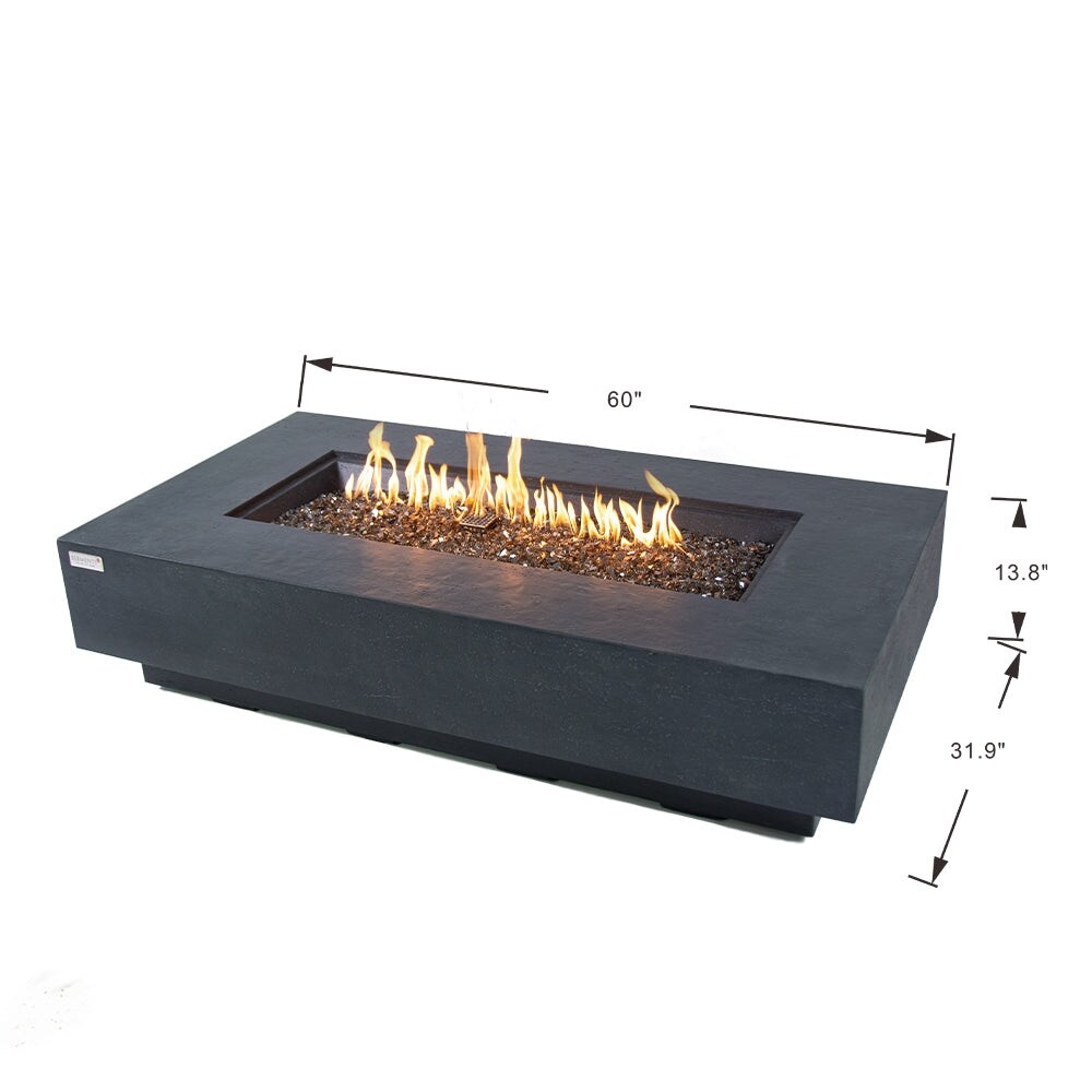 Elementi Plus Positano Outdoor Fire Pit Table Concrete