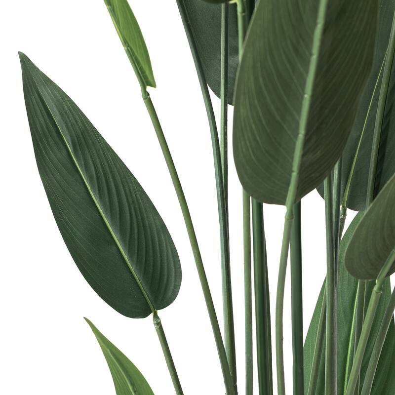 Glitzhome 3ft-6ft Set of 2 Artificial Olive Trees/ Bamboo/ Ficus with Ceramic Planters Real Touch