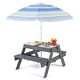 preview thumbnail 1 of 7, Gymax 4-in-1 Kids Picnic Table Set w/ 3 Removable Bins & Lids Foldable Blue