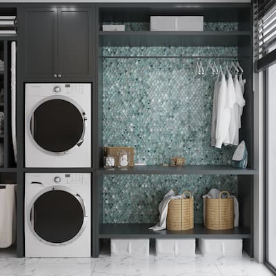 Apollo tile 11" x 11" Majeste Glossy Sea Blue Glass Tile (8.48 sq ft/case) - 10 Pack