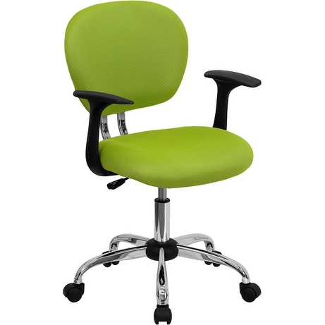 Brielle Collection Mid-Back Apple Green Mesh Swivel Home/Office Task Chair w/Chrome Base & Arms
