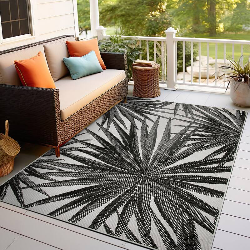 World Rug Gallery Tropical Nature Inspired Indoor/Outdoor Area Rug