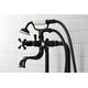 preview thumbnail 24 of 42, Kingston Brass Freestanding Clawfoot Tub Faucet Package with Supply Line in Matte Black